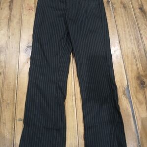 Andrew Fezza Black Pinstripe Dress Slacks Boys 16R